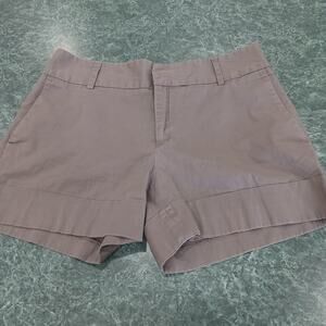 ZARA BASIC Chino Shorts Flat Front Tan Mocha Cotton Elastane Sz L Preppy School